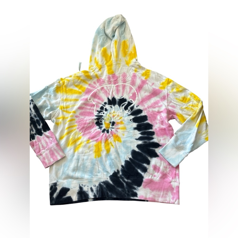 EUC Ivory Ella Oversized Tie-Dye Spiral Hoodie